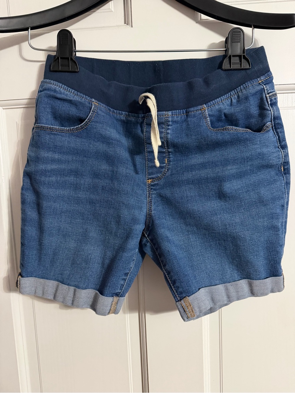 wonder nation Blue Denim Pull-On Jean Shorts with Drawstring